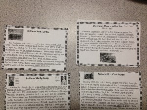 Civil War Battle cards